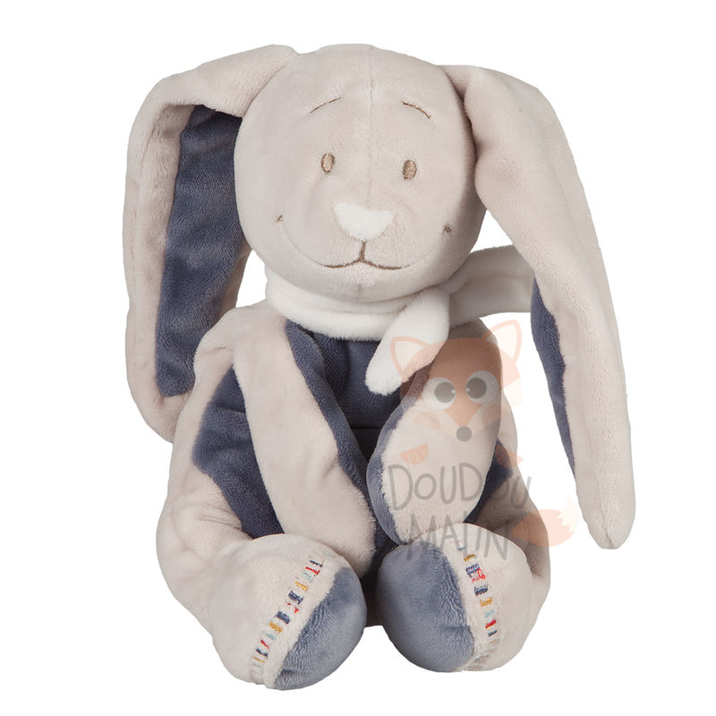  bao et wapi peluche lapin bleu gris écharpe 